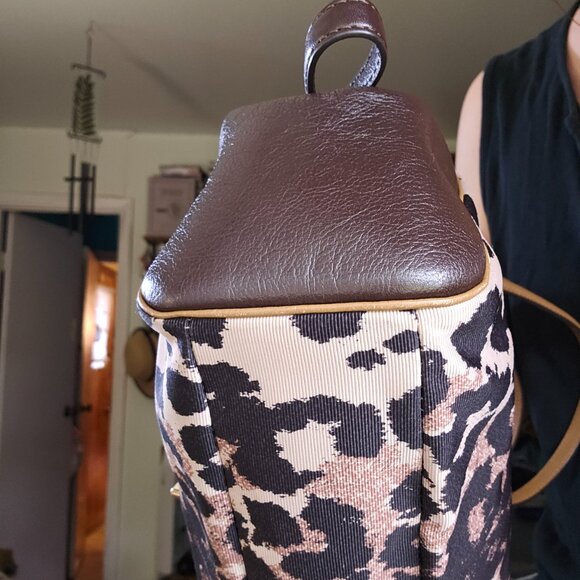 Coach Brown and Black Leopard Print Satchel - Picture 7 of 16